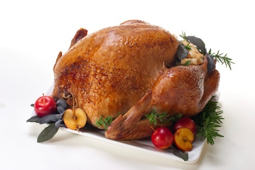 Garnished roasted Capon with Walnuts