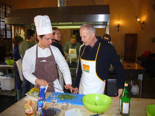 Chef instructing the student
