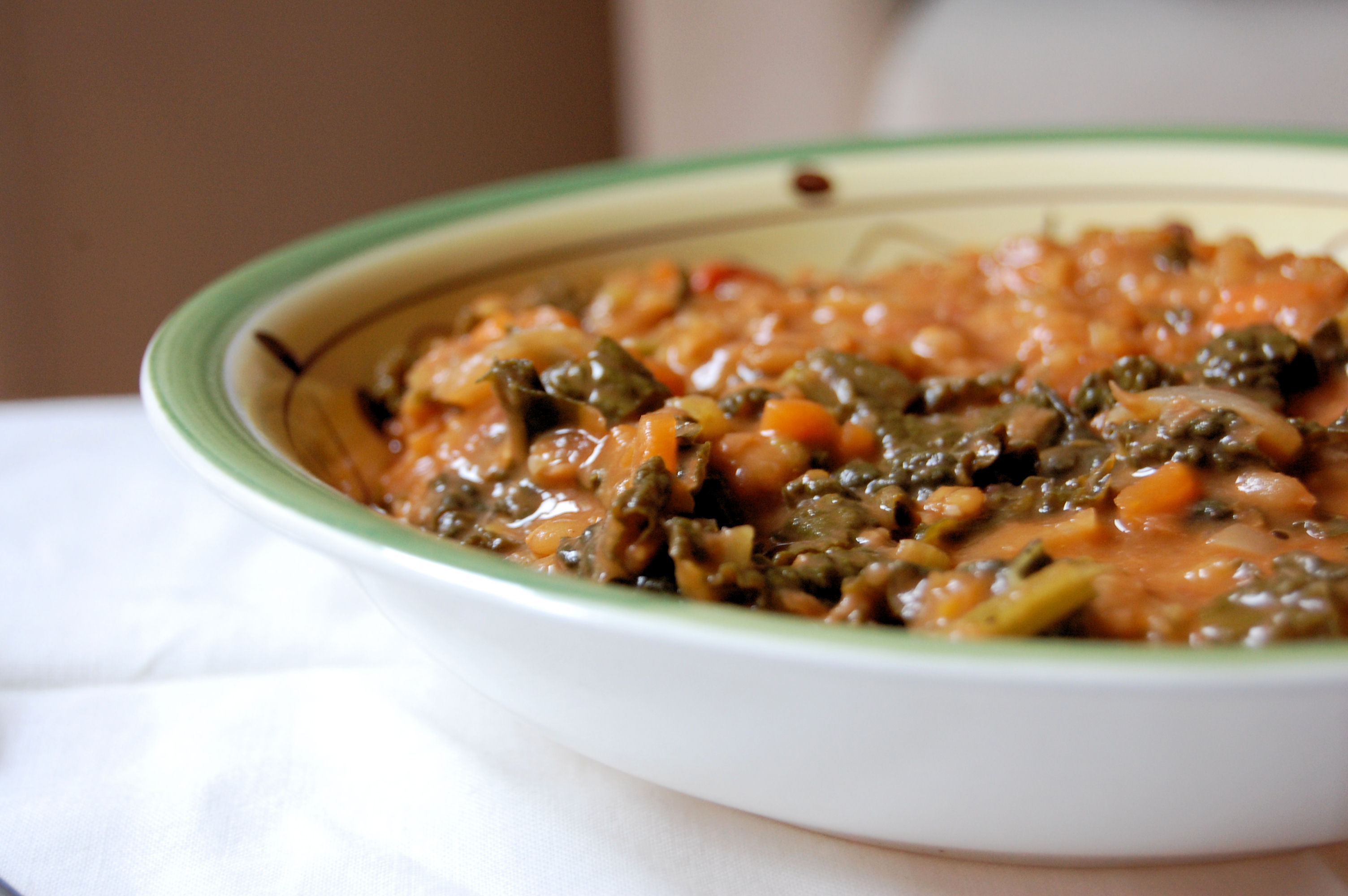spelt and black cabbage soup